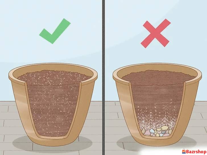 پرهیز از ریختن سنگریزه در کف گلدان